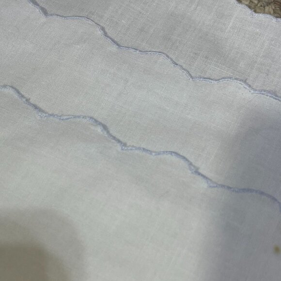 4 Vintage Cutwork Embroidery Linen Napkins Light Blue White 10" X 10.5" (READ) - Picture 6 of 6
